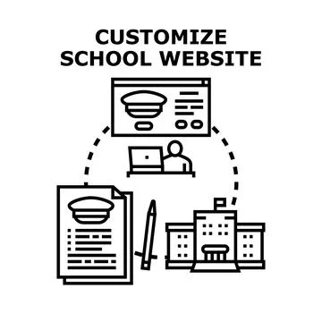 Customizing school website design for educational institution Stock Illustration