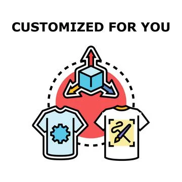 Customizing t shirts and apparel with personalized designs Stock Illustration