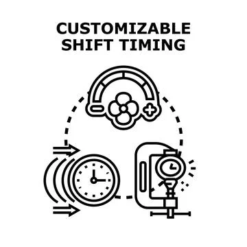 Customizing time shift parameter adjustment control concept Stock Illustration
