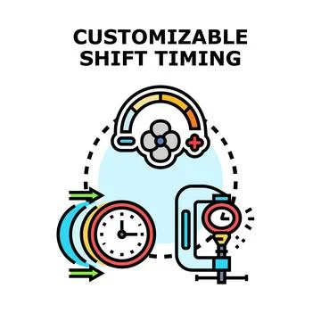 Customizing time shift parameter adjustment control concept Stock Illustration