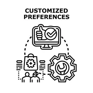 Customizing user preferences for improved online experience Stock Illustration