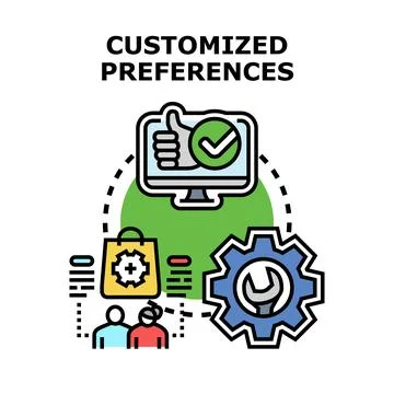 Customizing user preferences for improved online experience Stock Illustration