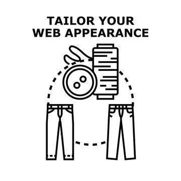 Customizing web appearance through digital tailoring concept Stockillustratie