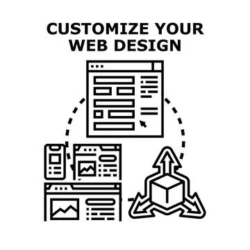 Customizing web design adapting different device layouts Stock Illustration