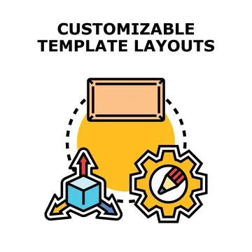 Customizing website template layout with design tools Stock Illustration