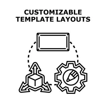 Customizing website template layout with design tools Ilustração Stock