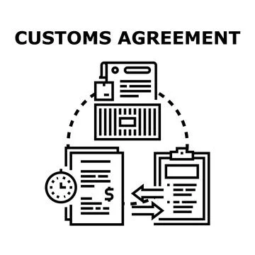Customs agreement process for global trade and logistics Stock Illustration