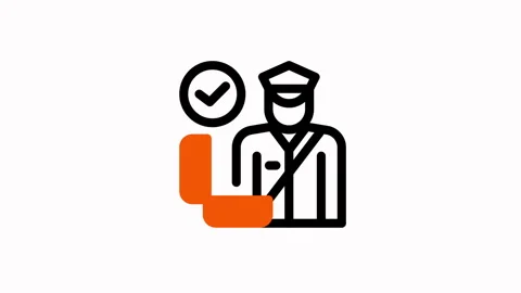Customs and Border Protection Icon Animation for Security Checks. Stock Footage 325402461