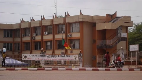 Customs building in a small town Stock Footage 80607287