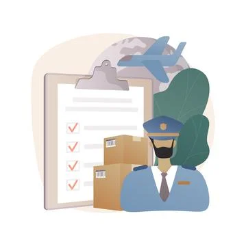 Customs clearance abstract concept vector illustration. Illustrazione stock