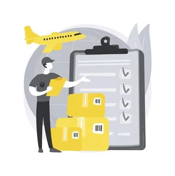 Customs clearance abstract concept vector illustration. Stock Illustration