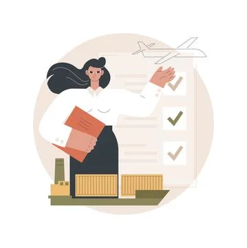 Customs clearance abstract concept vector illustration. Stock Illustration