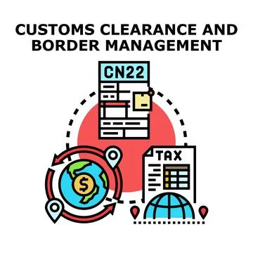 Customs clearance and border management concept icon Stock Illustration
