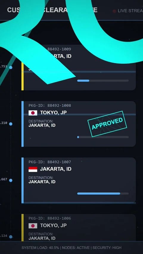 Customs Clearance Live Dashboard Interface with Global Logistics Tracking Dat Stock Footage 346202739