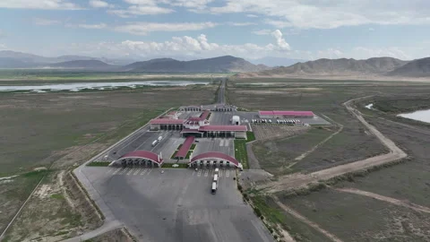 A customs clearance point designed for the passage of trucks Stock Footage 260484188