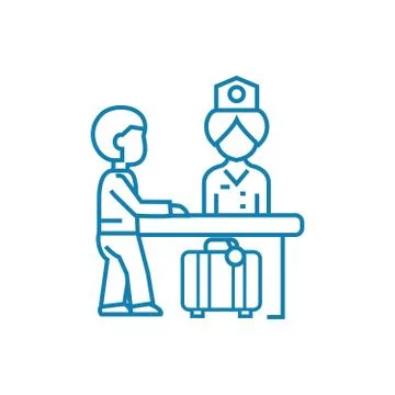 Customs control linear icon concept. Customs control line vector sign, symbol Stock Illustration