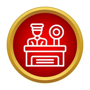Customs control security screening officer icon Stock Illustration