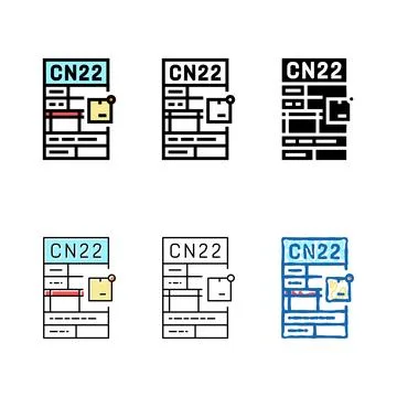 Customs declaration color variants icon vector Stock Illustration