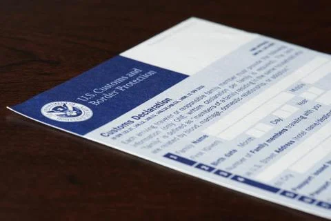 Customs declaration form Stock Photos
