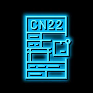 Customs declaration neon glow icon illustration Stock Illustration