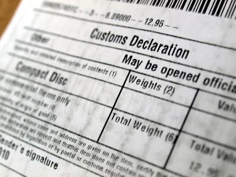Customs declaration Stock Photos