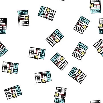 Customs declaration vector seamless pattern Stock Illustration