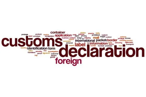 Customs declaration word cloud Stock Illustration