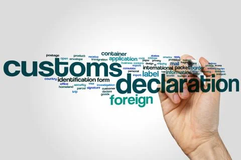Customs declaration word cloud Stock Illustration