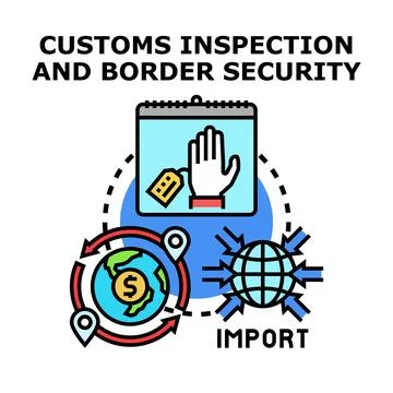Customs inspection and border security process Stock Illustration