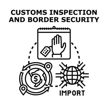 Customs inspection and border security process Stock Illustration
