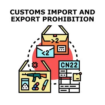 Customs prohibiting illegal import and export trade Stock Illustration