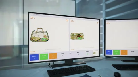Customs Screening Device Detected Explosive Threat In Backpack Of Passenger Video stock 179530528