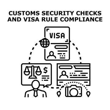 Customs security checks and rule compliance concept Stock Illustration