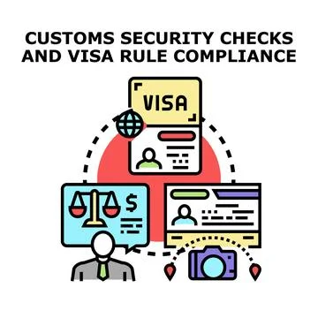 Customs security checks and rule compliance concept イラスト素材