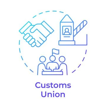 Customs union blue gradient concept icon Stock Illustration