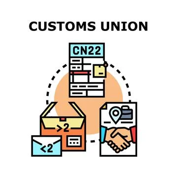 Customs union concept with trade and shipping documents Stock Illustration