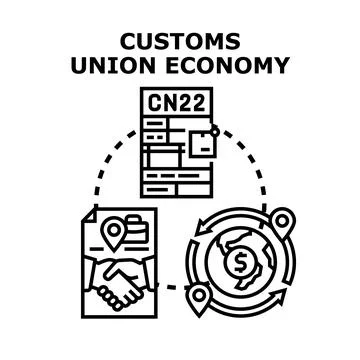 Customs union economy concept developing global trade Stock Illustration