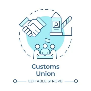 Customs union soft blue concept icon Stock-Illustration