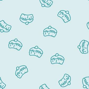Cut aloe vera line vector seamless pattern Stock Illustration