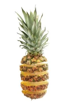 Cut ananas isolated on white background Fotos Stock
