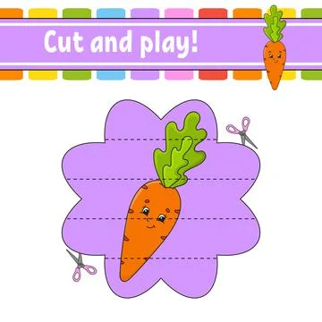 Cut and play. Educational activity worksheet for kids and toddlers. Game for  Stock Illustration