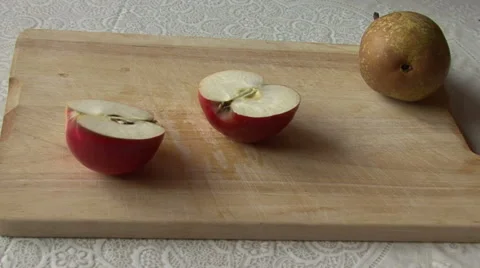 Cut apple Video stock 59328296