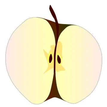 Cut apple Stock Illustration