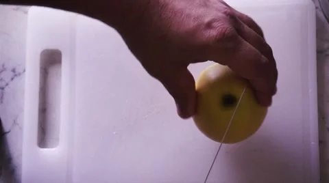 Cut apple natural light Stock Footage 63175832