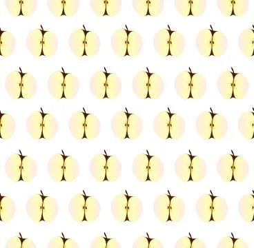 Cut Apple Seamless Background Stock Illustration