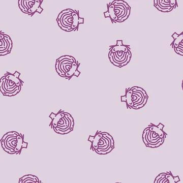 Cut artichoke line vector seamless pattern Stock Illustration