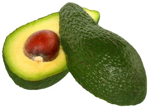 Cut avocado isolated Stock Photos