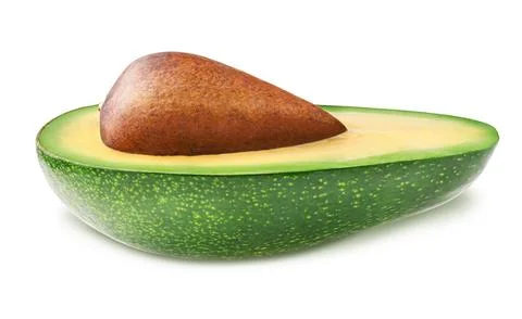 Cut avocado over white background Stock Photos