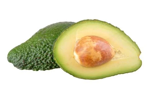 Cut avocado on a white background 스톡 사진