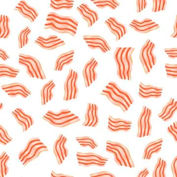 Cut Bacon Seamless Pattern 스톡 일러스트